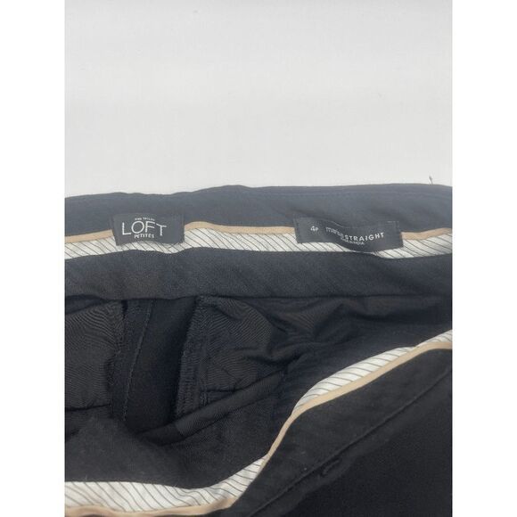 LOFT Pants for Women’s Marisa Petite Straight Sz 4 Belted Zip Up & Pockets- Blac - Picture 6 of 6
